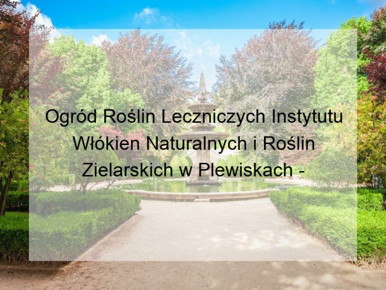 Ogród Roślin Leczniczych Instytutu Włókien Naturalnych i Roślin Zielarskich w Plewiskach - adres