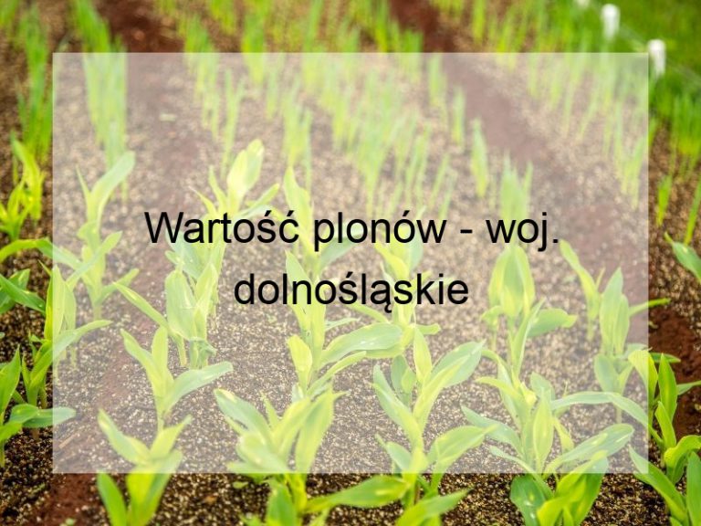 Wartość plonów - woj. dolnośląskie